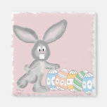 Conejito de pascua divertido iman de nevera