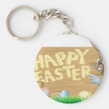 Conejito de pascua feliz aislado llavero personalizado