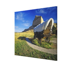 Conestoga wagon at Scottsbluff National Stretched Canvas Prints