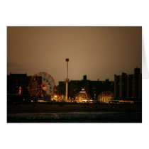 Coney Island at Night Greeting Card
