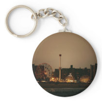 Coney Island at Night Keychain