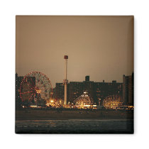 Coney Island at Night Fridge Magnet