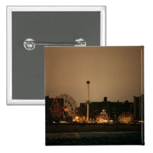 Coney Island at Night Pinback Buttons