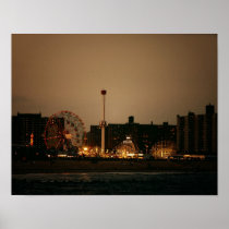 Coney Island at Night , Small Poster