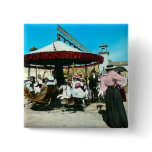 Coney Island Carousel 1890s Magic Lantern Slide Pinback Button