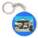 Coney Island Carousel 1890s Magic Lantern Slide Key Chain