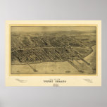 Coney Island New York 1906 Antique Panoramic Map posters