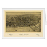 Coney Island, NY Panoramic Map - 1906 Greeting Cards