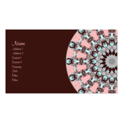 Confection Kaleidoscope Business Card Templates (front side)