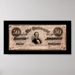 Confederate Fifty Dollar BIll Print
