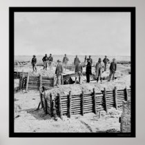 Confederate Fort Damnation Breastworks 1865 Poster