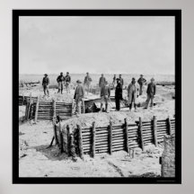 Confederate Fort Damnation Breastworks 1865 Poster
