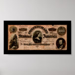 Confederate Hundred Dollar Bill Print