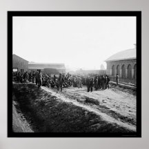 Confederate Prisoners at the Railroad Depot 1864 Print