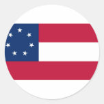 Confederate States of America Flag Round Stickers