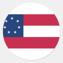 Confederate States of America Flag Round Stickers