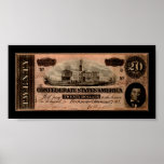 Confederate Twenty Dollar Bill Print