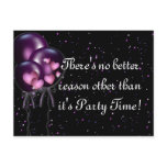 Confetti and Purple Balloons Party Invitation postcards
