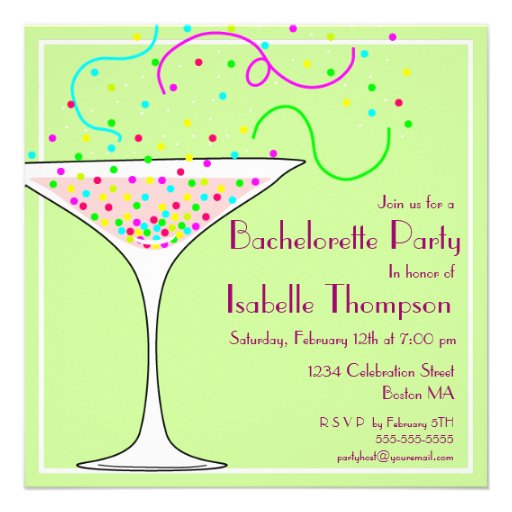Confetti Bachelorette Party Invitation
