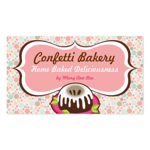 Confetti Bakery Business Cards (front side)