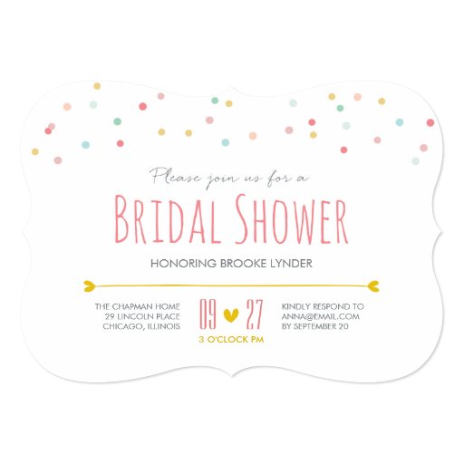 Confetti Bridal Shower Invitation Announcement (front side)