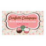 Confetti Cake Pops Business Cards