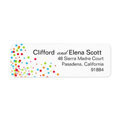 Confetti Celebration - multicolor Return Address Label