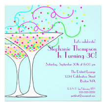 Confetti Cocktail Birthday Party Invitation