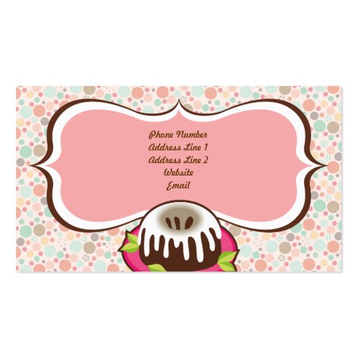 Confetti Cupcake & Bundt Cake Business Cards (back side)