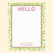 Confetti Custom Flat Note Cards (lime) invitations