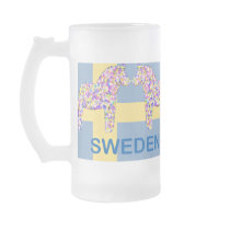 Confetti Dala Horse with Swedish Flag mugs