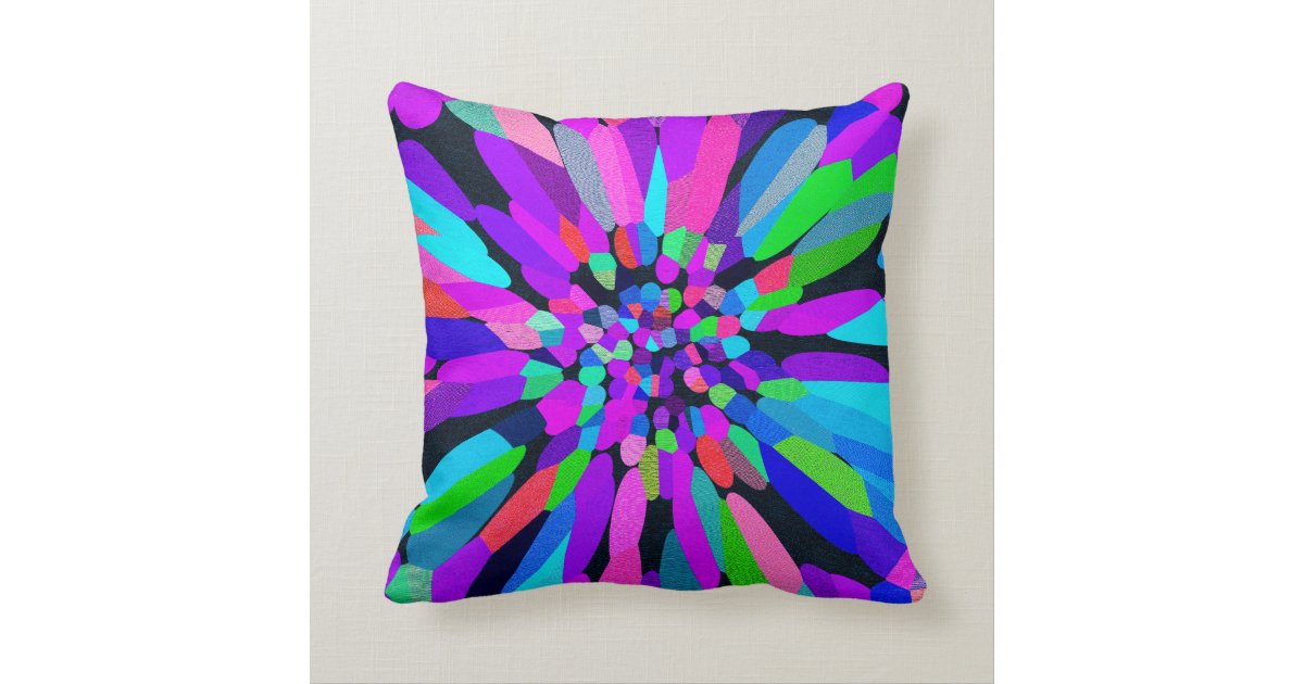 Confetti Flower Purple Throw Pillow Zazzle