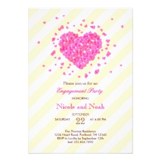 Confetti Heart Engagement Party Invitation