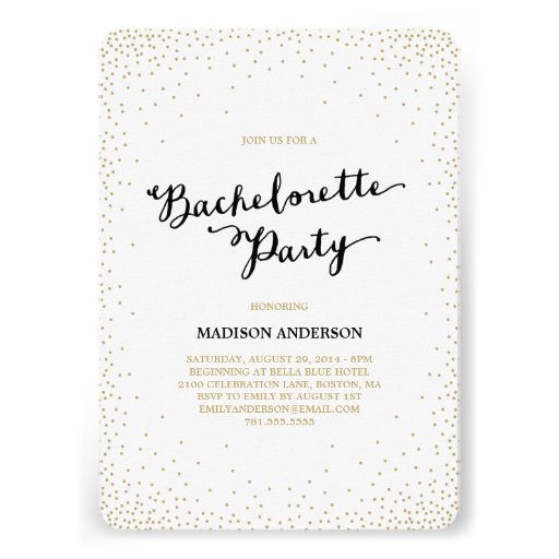 Confetti Nights | Bachelorette Party Invitation (front side)