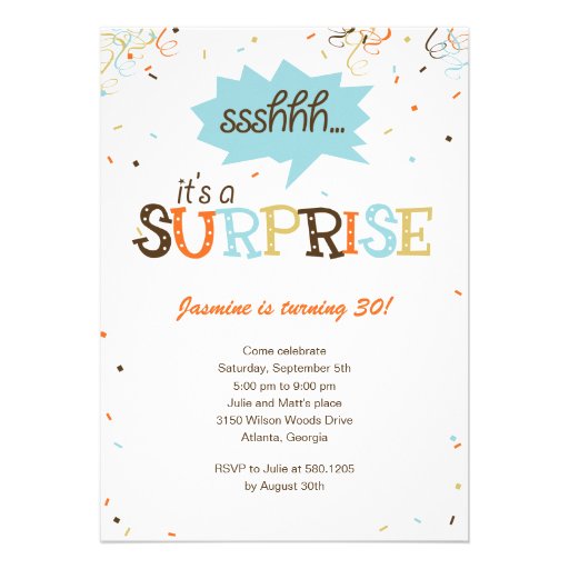 Confetti Shower Surprise Party Invitation