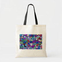 Confetti, star shapes canvas bags