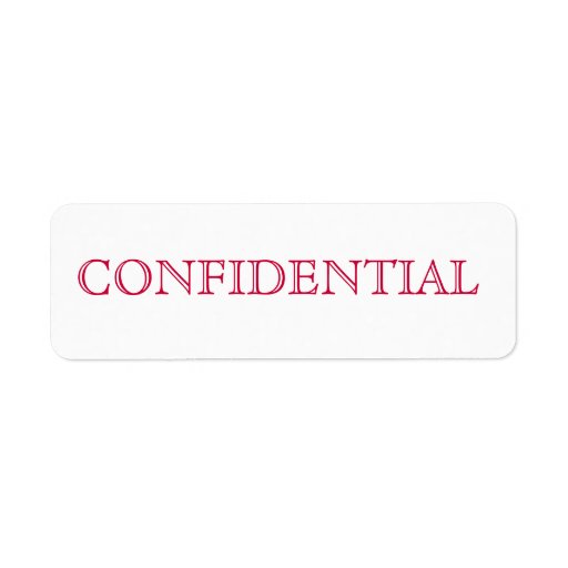 Confidential Label Zazzle