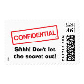 Shhh, don't let the secret out surprise party postage stamps