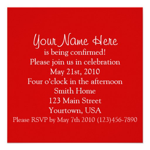 Confirmation Announcement Invitation