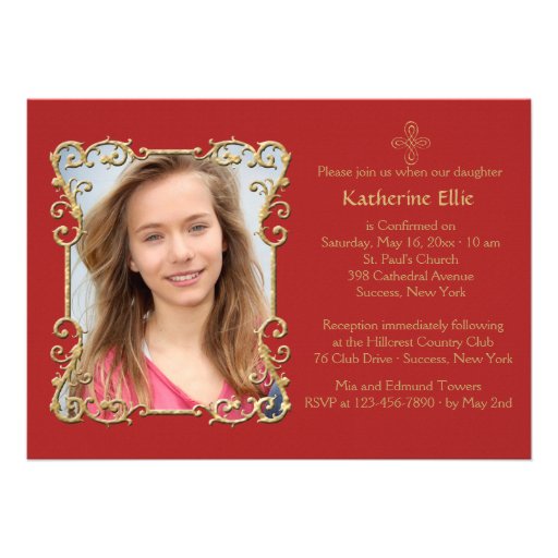 Confirmation Bold Religious Photo Invitation (front side)