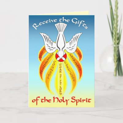 Gifts  Holy Spirit on Confirmation Greeting Card Gifts Of Holy Spirit From Zazzle Com