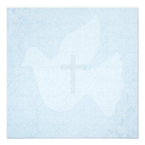 Confirmation Holy Spirit Dove and Cross Blue Invitation