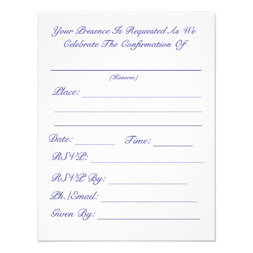 Confirmation Invitation