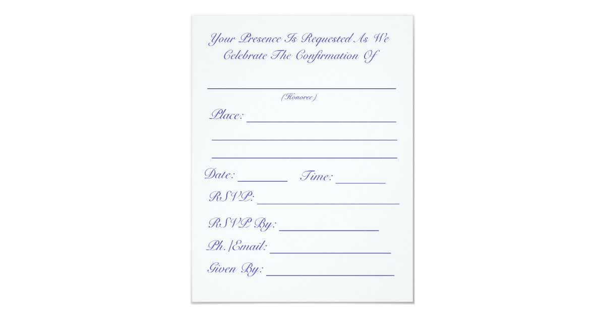 Blank Confirmation Invitation Template Blank Confirmation Invitation Template
