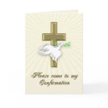 Confirmation invitation with a golden cross greeting cards