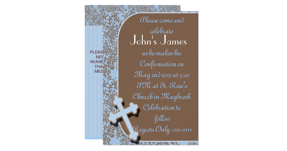 Confirmation Invitations For BOYS Zazzle