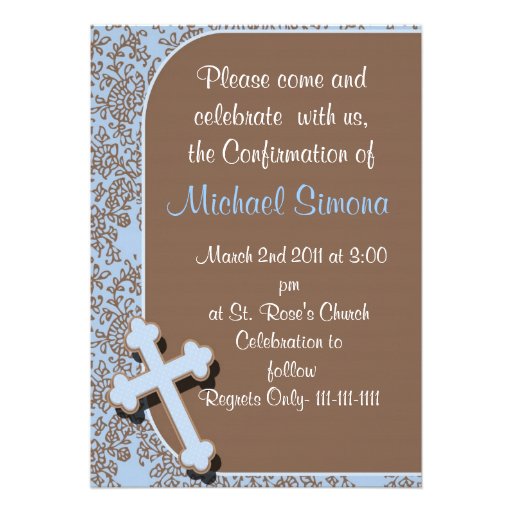 Confirmation  Invitations For Boys