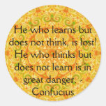 Confucius Quote  -  wearable wisdom Round Stickers