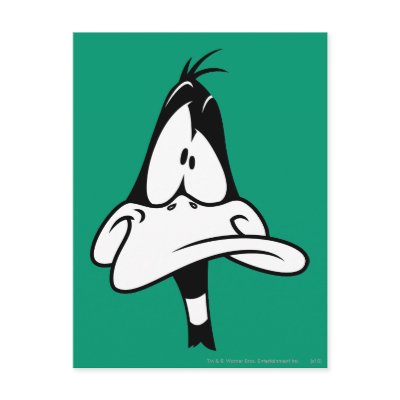 Confused Daffy Duck Face Post Card by looneytunes
