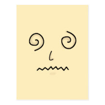 Confused face post card